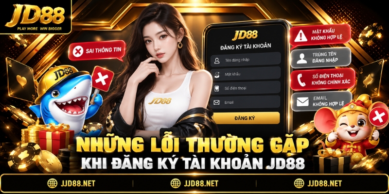 Những lỗi thường gặp khi đăng ký tài khoản JD88